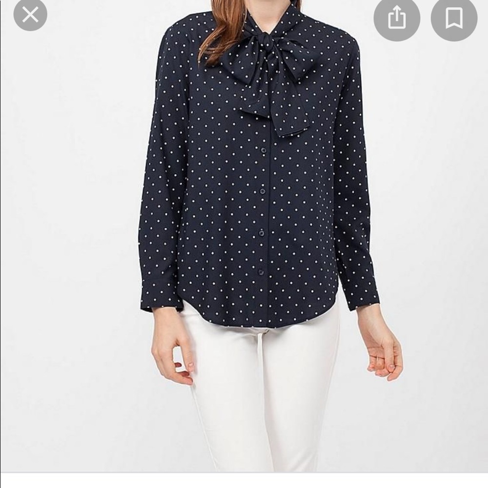 Uniqlo elegant blouse with bow, EUC size S